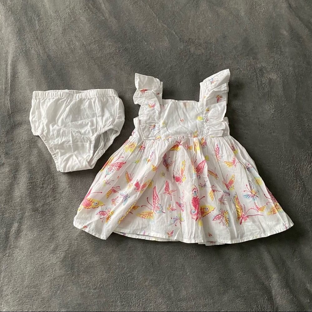 BabyGap Butterfly Sun Dress with Bloomers EUC Sz 3-6 Months